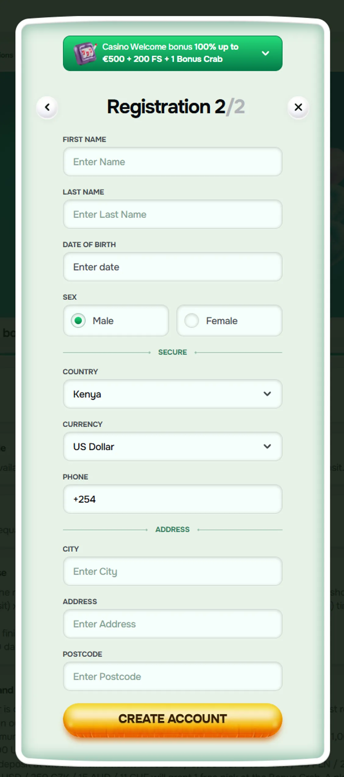 Sports betting entrar